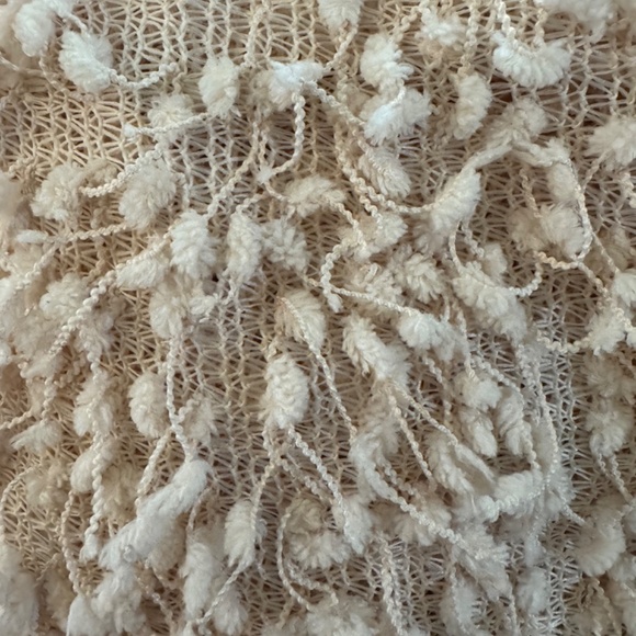 ZARA Fringed TASSEL Sweater Top | Textured Crochet Knit | Scalloped Detailing - Picture 4 of 10